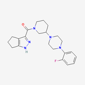 molecular formula C22H28FN5O B3779892 3-({3-[4-(2-fluorophenyl)-1-piperazinyl]-1-piperidinyl}carbonyl)-1,4,5,6-tetrahydrocyclopenta[c]pyrazole 