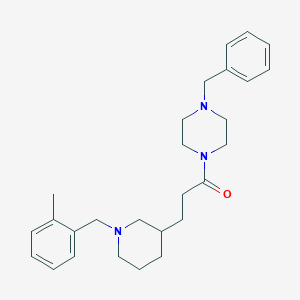 molecular formula C27H37N3O B3779901 1-benzyl-4-{3-[1-(2-methylbenzyl)-3-piperidinyl]propanoyl}piperazine 