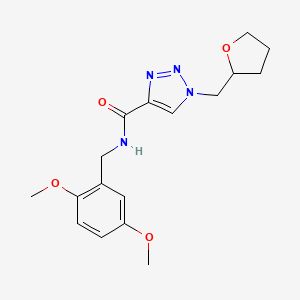 molecular formula C17H22N4O4 B3779903 N-[(2,5-dimethoxyphenyl)methyl]-1-(oxolan-2-ylmethyl)triazole-4-carboxamide 