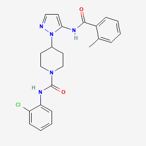 N-(2-chlorophenyl)-4-[5-[(2-methylbenzoyl)amino]pyrazol-1-yl]piperidine-1-carboxamide