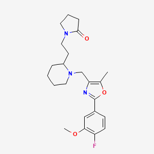 1-[2-[1-[[2-(4-Fluoro-3-methoxyphenyl)-5-methyl-1,3-oxazol-4-yl]methyl]piperidin-2-yl]ethyl]pyrrolidin-2-one