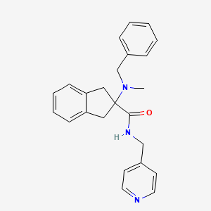 molecular formula C24H25N3O B3779946 2-[benzyl(methyl)amino]-N-(4-pyridinylmethyl)-2-indanecarboxamide 