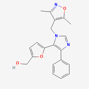 molecular formula C20H19N3O3 B3779954 (5-{1-[(3,5-dimethylisoxazol-4-yl)methyl]-4-phenyl-1H-imidazol-5-yl}-2-furyl)methanol 