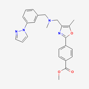 molecular formula C24H24N4O3 B3779968 methyl 4-[5-methyl-4-({methyl[3-(1H-pyrazol-1-yl)benzyl]amino}methyl)-1,3-oxazol-2-yl]benzoate 