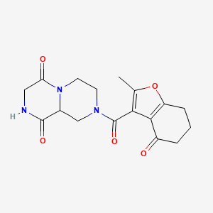 8-[(2-methyl-4-oxo-4,5,6,7-tetrahydro-1-benzofuran-3-yl)carbonyl]tetrahydro-2H-pyrazino[1,2-a]pyrazine-1,4(3H,6H)-dione