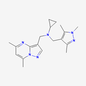 N-[(5,7-dimethylpyrazolo[1,5-a]pyrimidin-3-yl)methyl]-N-[(1,3,5-trimethyl-1H-pyrazol-4-yl)methyl]cyclopropanamine