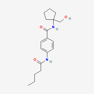 molecular formula C18H26N2O3 B3780016 N-[1-(hydroxymethyl)cyclopentyl]-4-(pentanoylamino)benzamide 