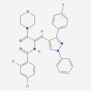 molecular formula C29H23Cl2FN4O3 B378003 2,4-dichloro-N-[2-[3-(4-fluorophenyl)-1-phenyl-1H-pyrazol-4-yl]-1-(4-morpholinylcarbonyl)vinyl]benzamide 