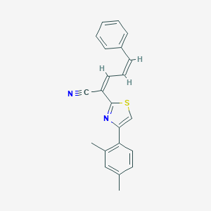 molecular formula C22H18N2S B378009 2-[4-(2,4-Dimethylphenyl)-1,3-thiazol-2-yl]-5-phenyl-2,4-pentadienenitrile 