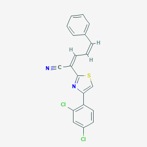 molecular formula C20H12Cl2N2S B378011 2-[4-(2,4-Dichlorophenyl)-1,3-thiazol-2-yl]-5-phenyl-2,4-pentadienenitrile 