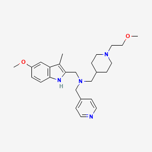 molecular formula C26H36N4O2 B3780118 1-[1-(2-methoxyethyl)piperidin-4-yl]-N-[(5-methoxy-3-methyl-1H-indol-2-yl)methyl]-N-(pyridin-4-ylmethyl)methanamine 