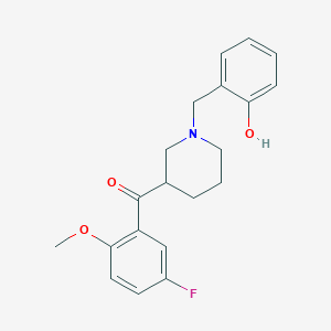 molecular formula C20H22FNO3 B3780157 (5-fluoro-2-methoxyphenyl)[1-(2-hydroxybenzyl)-3-piperidinyl]methanone 