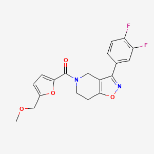 molecular formula C19H16F2N2O4 B3780185 [3-(3,4-difluorophenyl)-6,7-dihydro-4H-[1,2]oxazolo[4,5-c]pyridin-5-yl]-[5-(methoxymethyl)furan-2-yl]methanone 