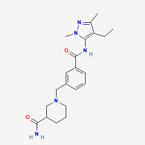 1-(3-{[(4-ethyl-1,3-dimethyl-1H-pyrazol-5-yl)amino]carbonyl}benzyl)piperidine-3-carboxamide