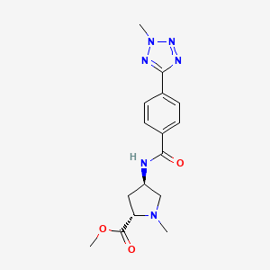 molecular formula C16H20N6O3 B3780240 methyl (2S,4R)-1-methyl-4-{[4-(2-methyl-2H-tetrazol-5-yl)benzoyl]amino}pyrrolidine-2-carboxylate 