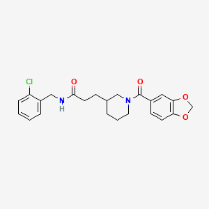 3-[1-(1,3-benzodioxol-5-ylcarbonyl)-3-piperidinyl]-N-(2-chlorobenzyl)propanamide