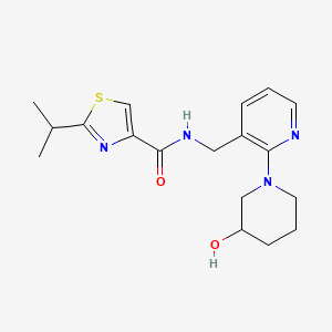 N-[[2-(3-hydroxypiperidin-1-yl)pyridin-3-yl]methyl]-2-propan-2-yl-1,3-thiazole-4-carboxamide