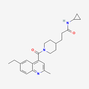 N-cyclopropyl-3-{1-[(6-ethyl-2-methyl-4-quinolinyl)carbonyl]-4-piperidinyl}propanamide