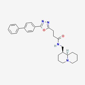 3-[5-(4-biphenylyl)-1,3,4-oxadiazol-2-yl]-N-[(1S,9aR)-octahydro-2H-quinolizin-1-ylmethyl]propanamide