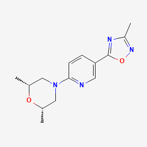 (2R*,6S*)-2,6-dimethyl-4-[5-(3-methyl-1,2,4-oxadiazol-5-yl)-2-pyridinyl]morpholine