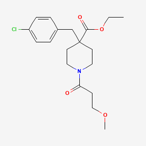 molecular formula C19H26ClNO4 B3780336 ethyl 4-(4-chlorobenzyl)-1-(3-methoxypropanoyl)-4-piperidinecarboxylate 