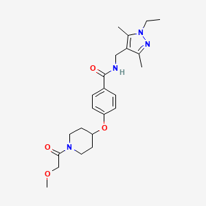 molecular formula C23H32N4O4 B3780350 N-[(1-ethyl-3,5-dimethyl-1H-pyrazol-4-yl)methyl]-4-{[1-(methoxyacetyl)-4-piperidinyl]oxy}benzamide 