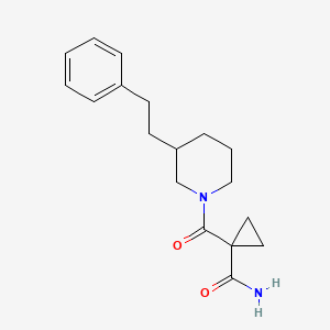 molecular formula C18H24N2O2 B3780360 1-{[3-(2-phenylethyl)-1-piperidinyl]carbonyl}cyclopropanecarboxamide 