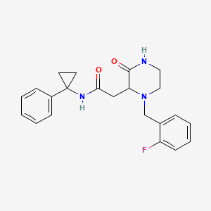 2-[1-(2-fluorobenzyl)-3-oxo-2-piperazinyl]-N-(1-phenylcyclopropyl)acetamide