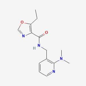 molecular formula C14H18N4O2 B3780377 N-{[2-(dimethylamino)-3-pyridinyl]methyl}-5-ethyl-1,3-oxazole-4-carboxamide 