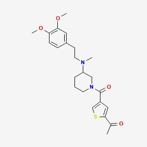 molecular formula C23H30N2O4S B3780379 1-[4-({3-[[2-(3,4-dimethoxyphenyl)ethyl](methyl)amino]-1-piperidinyl}carbonyl)-2-thienyl]ethanone 