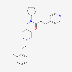 N-cyclopentyl-N-[[1-[2-(2-methylphenyl)ethyl]piperidin-4-yl]methyl]-3-pyridin-4-ylpropanamide