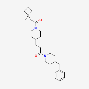 molecular formula C27H38N2O2 B3780404 1-(4-Benzylpiperidin-1-yl)-3-[1-(spiro[2.3]hexane-2-carbonyl)piperidin-4-yl]propan-1-one 