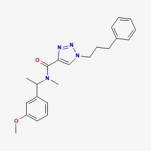 molecular formula C22H26N4O2 B3780411 N-[1-(3-methoxyphenyl)ethyl]-N-methyl-1-(3-phenylpropyl)-1H-1,2,3-triazole-4-carboxamide 