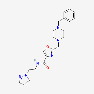 2-[(4-benzyl-1-piperazinyl)methyl]-N-[2-(1H-pyrazol-1-yl)ethyl]-1,3-oxazole-4-carboxamide