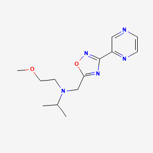 N-(2-methoxyethyl)-N-[(3-pyrazin-2-yl-1,2,4-oxadiazol-5-yl)methyl]propan-2-amine