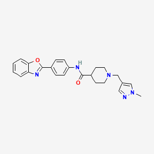 N-[4-(1,3-benzoxazol-2-yl)phenyl]-1-[(1-methyl-1H-pyrazol-4-yl)methyl]-4-piperidinecarboxamide