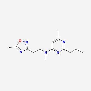 N,6-dimethyl-N-[2-(5-methyl-1,2,4-oxadiazol-3-yl)ethyl]-2-propylpyrimidin-4-amine