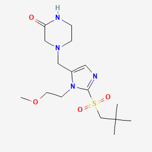 4-[[2-(2,2-Dimethylpropylsulfonyl)-3-(2-methoxyethyl)imidazol-4-yl]methyl]piperazin-2-one