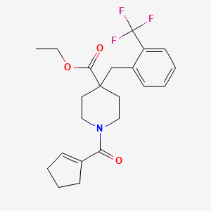 ethyl 1-(1-cyclopenten-1-ylcarbonyl)-4-[2-(trifluoromethyl)benzyl]-4-piperidinecarboxylate