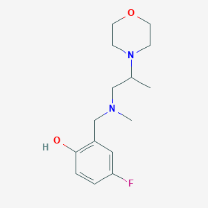 molecular formula C15H23FN2O2 B3780449 4-fluoro-2-{[methyl(2-morpholin-4-ylpropyl)amino]methyl}phenol 