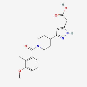 {5-[1-(3-methoxy-2-methylbenzoyl)piperidin-4-yl]-1H-pyrazol-3-yl}acetic acid