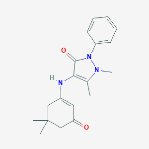 molecular formula C19H23N3O2 B378049 4-[(5,5-二甲基-3-氧代环己-1-烯-1-基)氨基]-1,5-二甲基-2-苯基-2,3-二氢-1H-吡唑-3-酮 CAS No. 202601-80-7