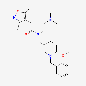 molecular formula C25H38N4O3 B3780490 N-[2-(dimethylamino)ethyl]-2-(3,5-dimethyl-4-isoxazolyl)-N-{[1-(2-methoxybenzyl)-3-piperidinyl]methyl}acetamide 