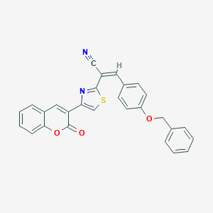 molecular formula C28H18N2O3S B378050 3-[4-(benzyloxy)phenyl]-2-[4-(2-oxo-2H-chromen-3-yl)-1,3-thiazol-2-yl]acrylonitrile 