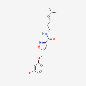 5-[(3-methoxyphenoxy)methyl]-N-(3-propan-2-yloxypropyl)-1,2-oxazole-3-carboxamide