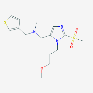 molecular formula C15H23N3O3S2 B3780535 1-[1-(3-methoxypropyl)-2-(methylsulfonyl)-1H-imidazol-5-yl]-N-methyl-N-(3-thienylmethyl)methanamine 