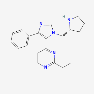 molecular formula C21H25N5 B3780561 2-isopropyl-4-{4-phenyl-1-[(2R)-2-pyrrolidinylmethyl]-1H-imidazol-5-yl}pyrimidine hydrochloride 