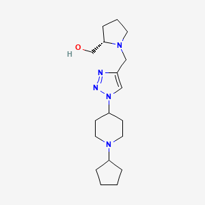 molecular formula C18H31N5O B3780565 ((2S)-1-{[1-(1-cyclopentyl-4-piperidinyl)-1H-1,2,3-triazol-4-yl]methyl}-2-pyrrolidinyl)methanol bis(trifluoroacetate) (salt) 