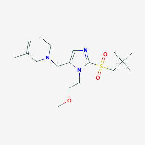 molecular formula C18H33N3O3S B3780603 N-[[2-(2,2-dimethylpropylsulfonyl)-3-(2-methoxyethyl)imidazol-4-yl]methyl]-N-ethyl-2-methylprop-2-en-1-amine 