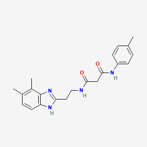 molecular formula C21H24N4O2 B3780619 N-[2-(6,7-dimethyl-1H-benzimidazol-2-yl)ethyl]-N'-(4-methylphenyl)malonamide 